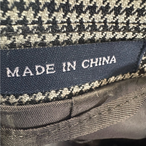 Lauren Ralph Lauren Dillards Silk Wool Blazer Men 44L Houndstooth Sport Coat - Picture 8 of 10